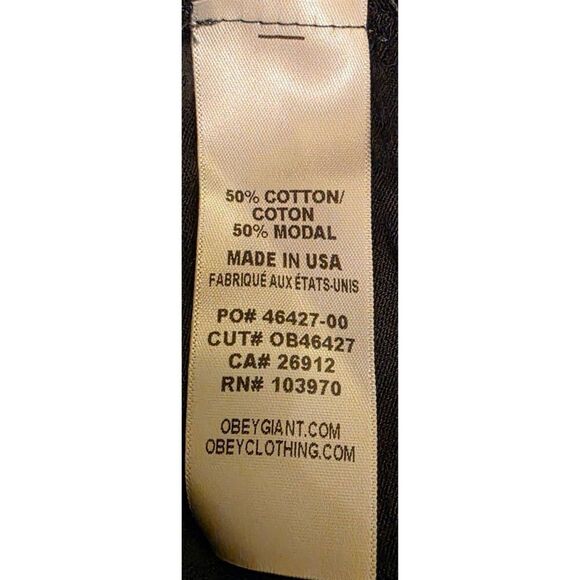 Obey No89 Wide Long Sleeve Scoop Neck Casual Shirt Womens XS Black - Picture 8 of 8